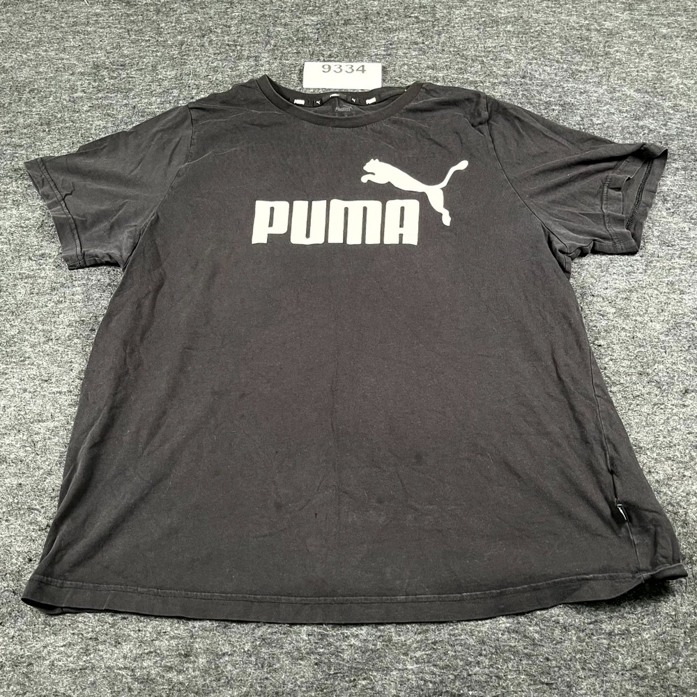 PUMA T Shirt Mens XL Black Graphic Logo Crew Neck Short Sleeve Casual Outdoor